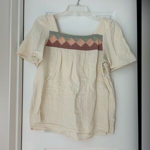 Madewell Cream Cotton Gauze Blouse